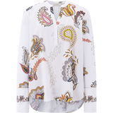 SEIDENBLUSE MIT CREMEFARBENEM PRINT