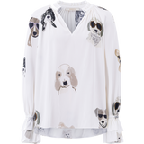 SEIDENBLUSE MIT GRAUEM PRINT