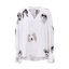 SEIDENBLUSE MIT GRAUEM PRINT