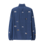 SEIDENBLUSE MIT DUNKELBLAUEM PRINT