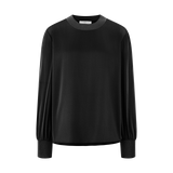 GLÄNZENDE SEIDENBLUSE IN SCHWARZ