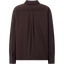 GLÄNZENDE SEIDENBLUSE IN BRAUN