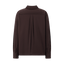 GLÄNZENDE SEIDENBLUSE IN BRAUN