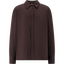 GLÄNZENDE SEIDENBLUSE IN BRAUN
