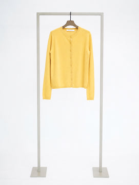 Cashmere Strick Cardigan mit Rundhalsausschnitt