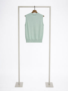 Cashmere Strick Pullunder mit Rundhalsausschnitt