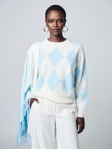 Brushed sweater made from a cashmere-wool blend