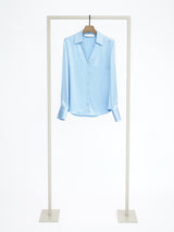 Silk blouse with button placket